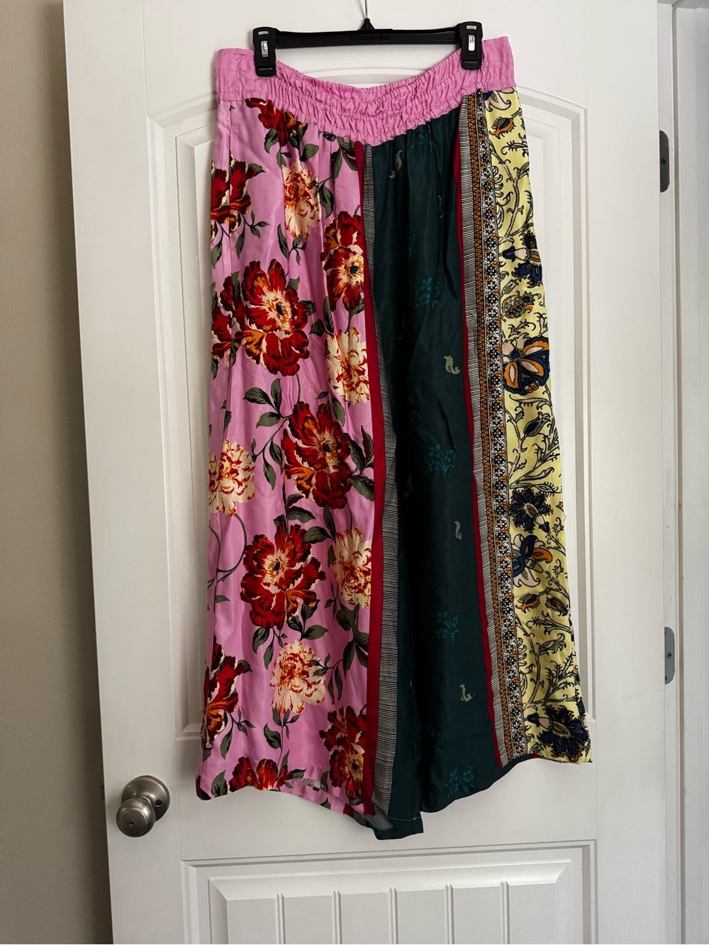 Anthropologie Floral Patchwork Pants - Pink, Green, Yellow
